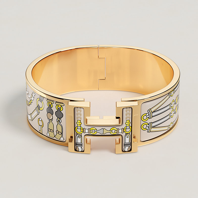 エナメルブレスレット 《クリック・クラックH/銀細工の花》 | Hermès
